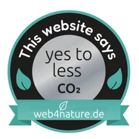 yes to less Siegel von web4nature für grünes Webhosting und reduzierten Datenverkehr