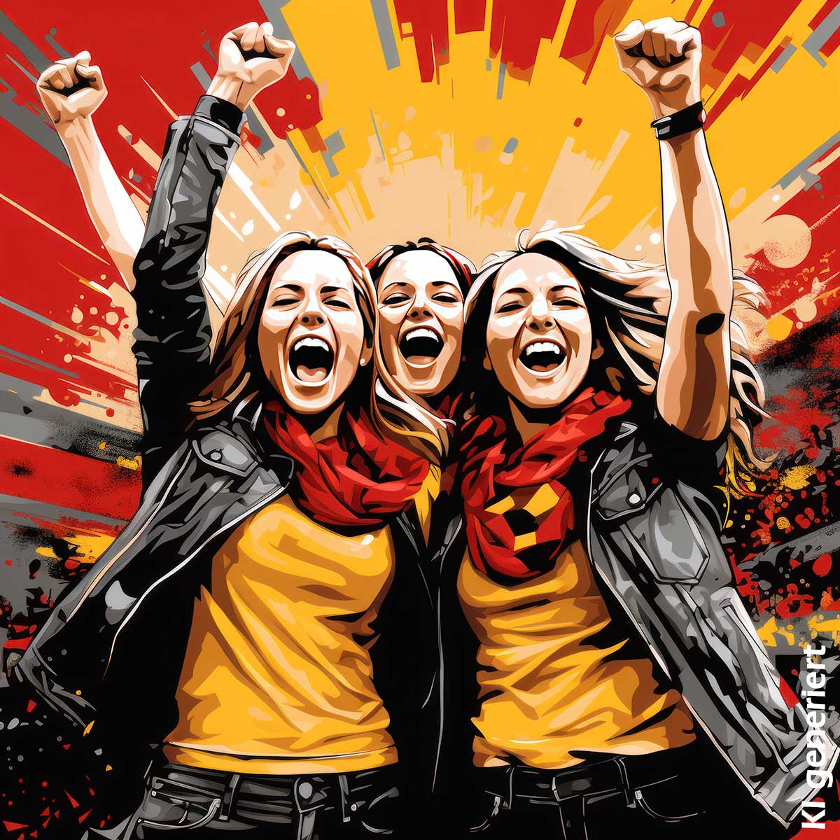 KI generiert: Fans feiern die Fußball WM